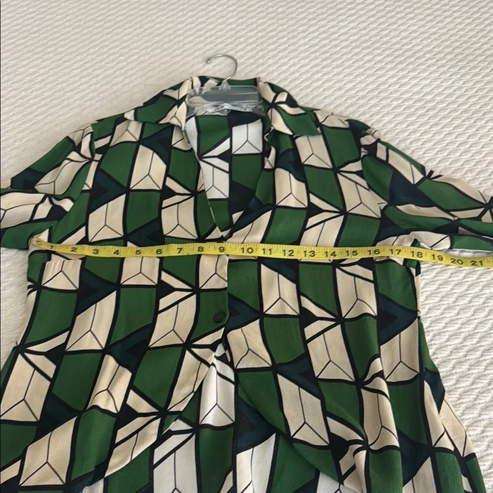 Zara Geometric Green and Cream Women's Pants Co-ord Jumpsuit - Picture 4 of 12